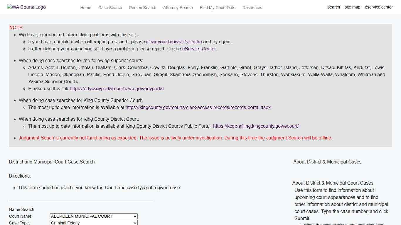 search - Find My Court Date - | WA.gov